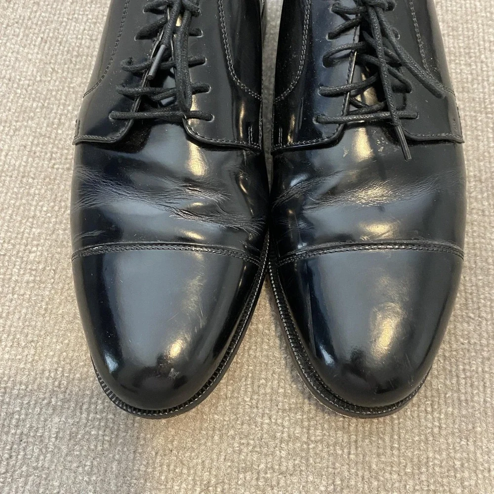 Cole Haan Shoes Mens Size 10.5 M Black Leather Cap Toe Derby Dress C07606